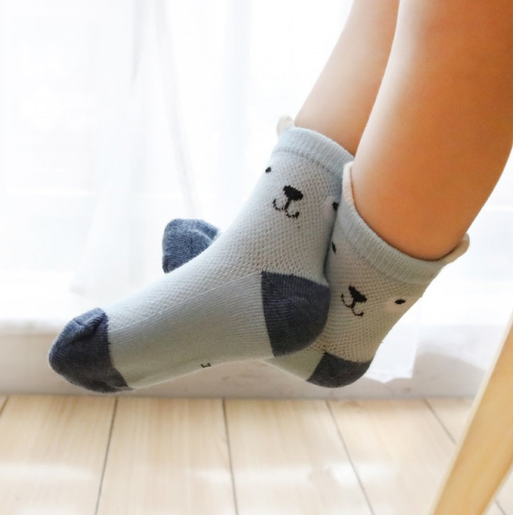 Children's Pack of 5 Breathable Summer Cotton Socks for Boys and Girls