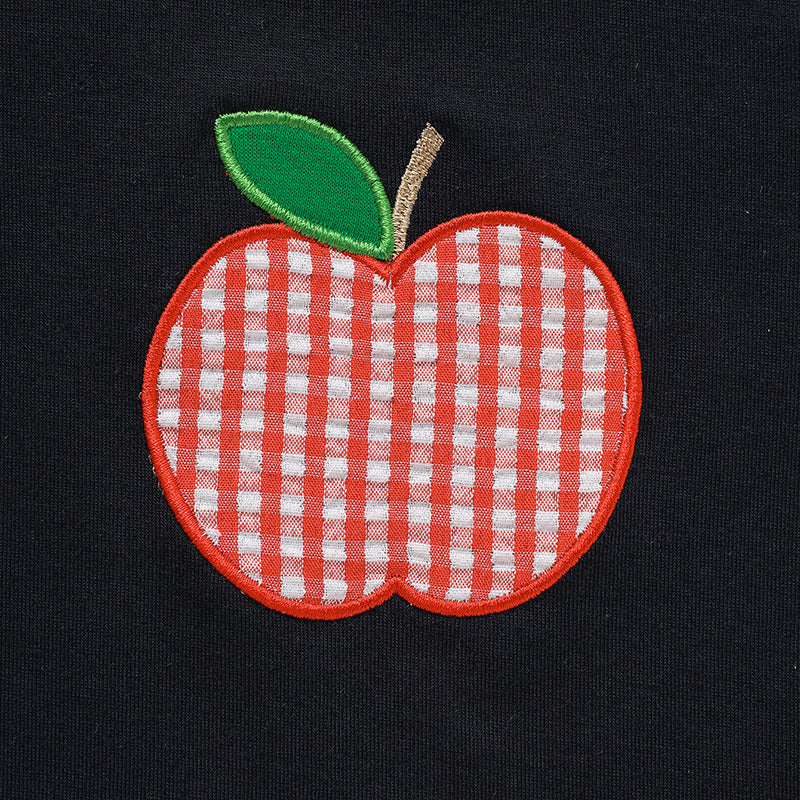 Kids Back To School Outfit Summer T-Shirt & Red Gingham Shorts Set