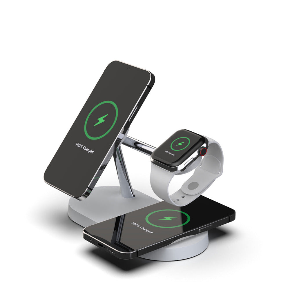 Multifunctional Five-In-One Magnetic Wireless Charging Watch Headset Mobile Phone Holder Charger 15W Fast Charge