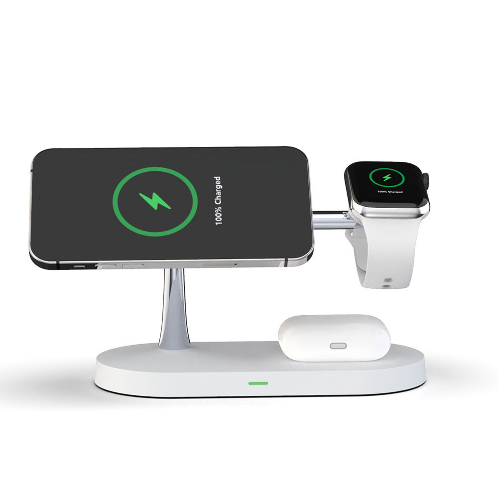 Multifunctional Five-In-One Magnetic Wireless Charging Watch Headset Mobile Phone Holder Charger 15W Fast Charge