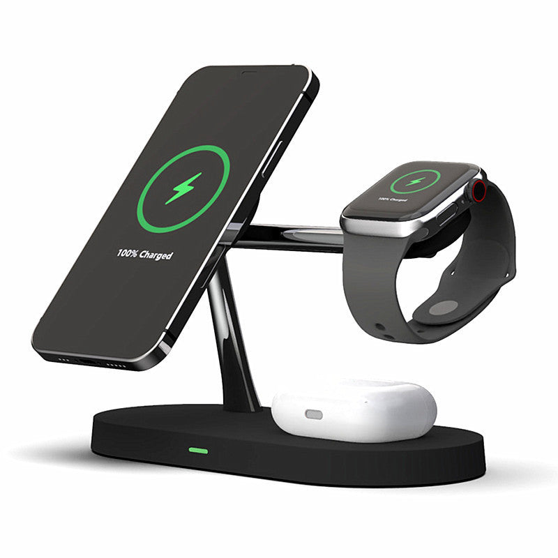 Multifunctional Five-In-One Magnetic Wireless Charging Watch Headset Mobile Phone Holder Charger 15W Fast Charge
