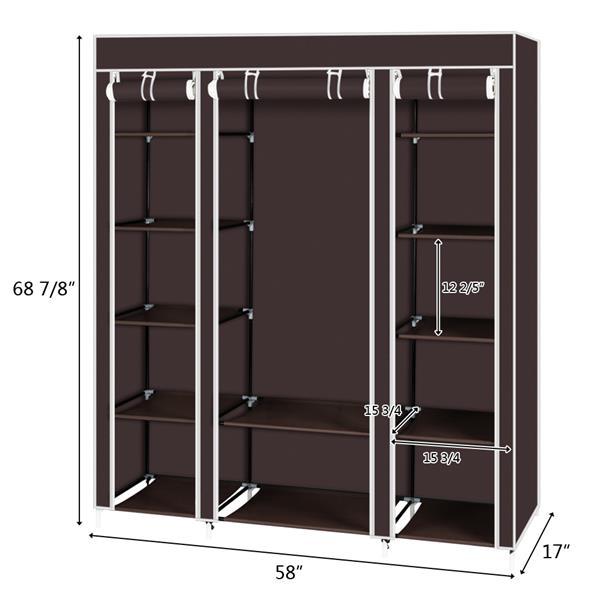 Non Woven Kids Wardrobe Closet with 5 Layers And 12 Compartments