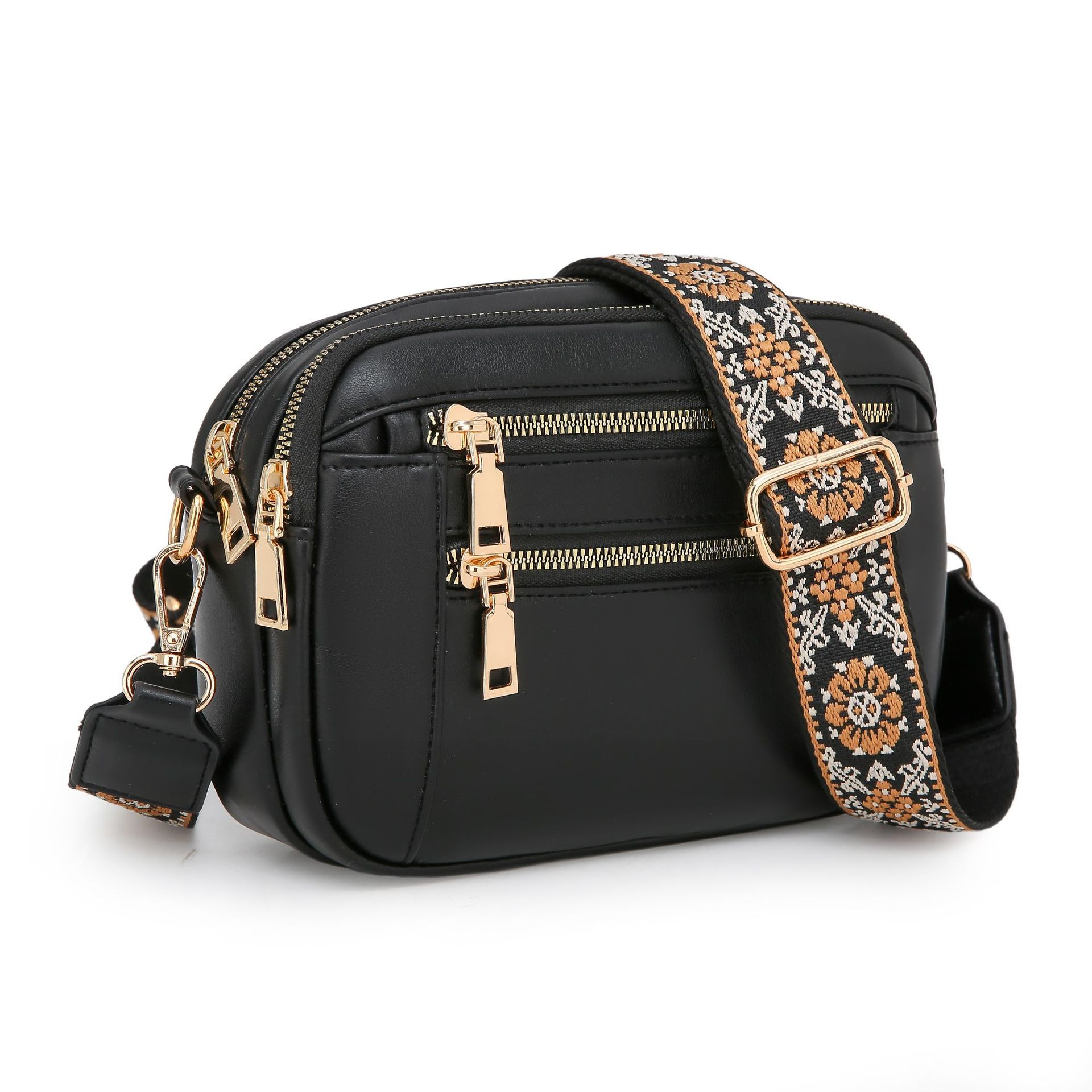 Ladies' Small Square Bag Two-tone Leather Crossbody Bag Large-capacity PU Crossbody Wallet Multi-functional For Women's Bag