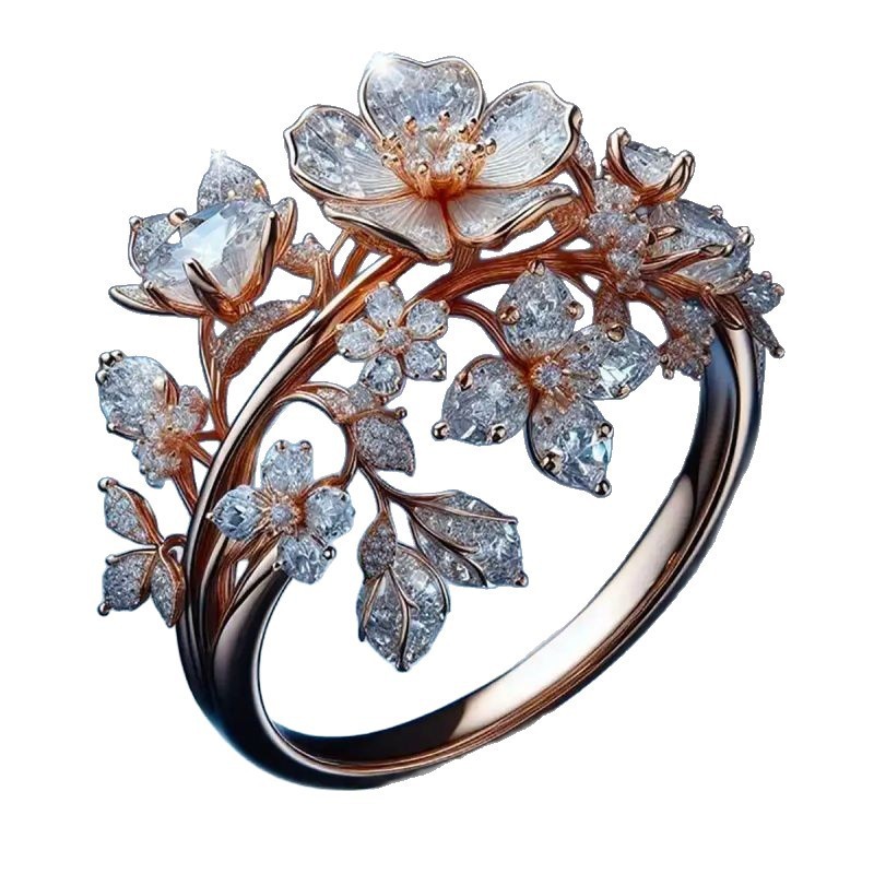 Fashion Temperament Personalized Flower Style Ring