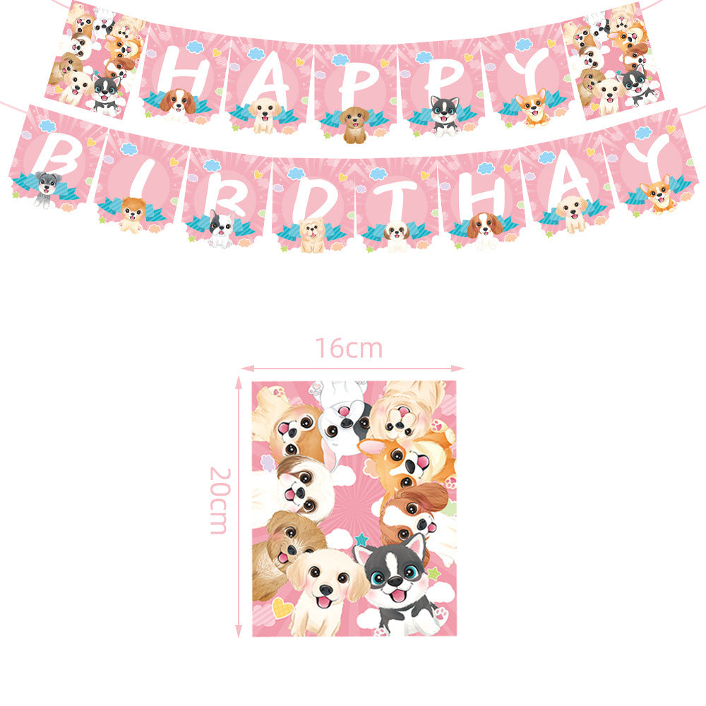 Birthday Party Decoration Dog Paw Tableware Set