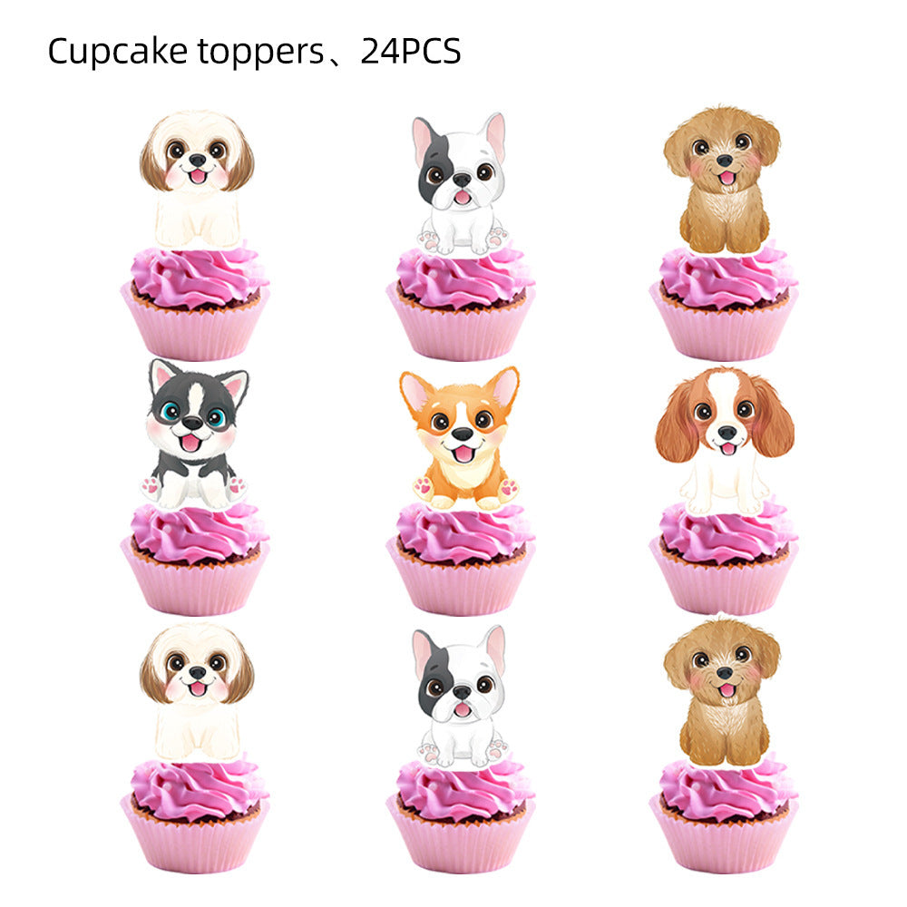 Birthday Party Decoration Dog Paw Tableware Set