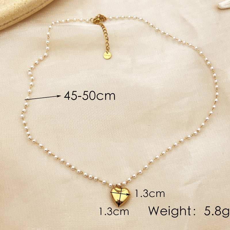 Stainless Steel 18K Gold Plating Niche High-grade Style Pearl Necklace