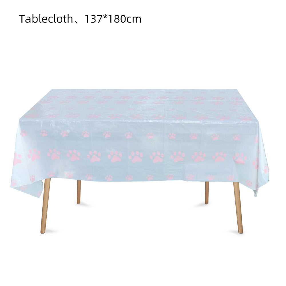 Birthday Party Decoration Dog Paw Tableware Set