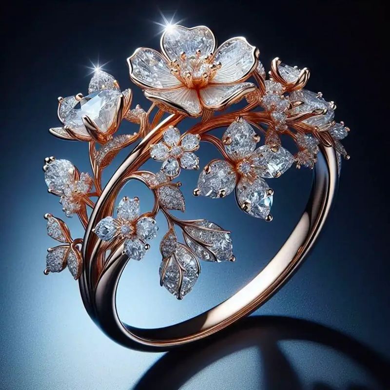 Fashion Temperament Personalized Flower Style Ring