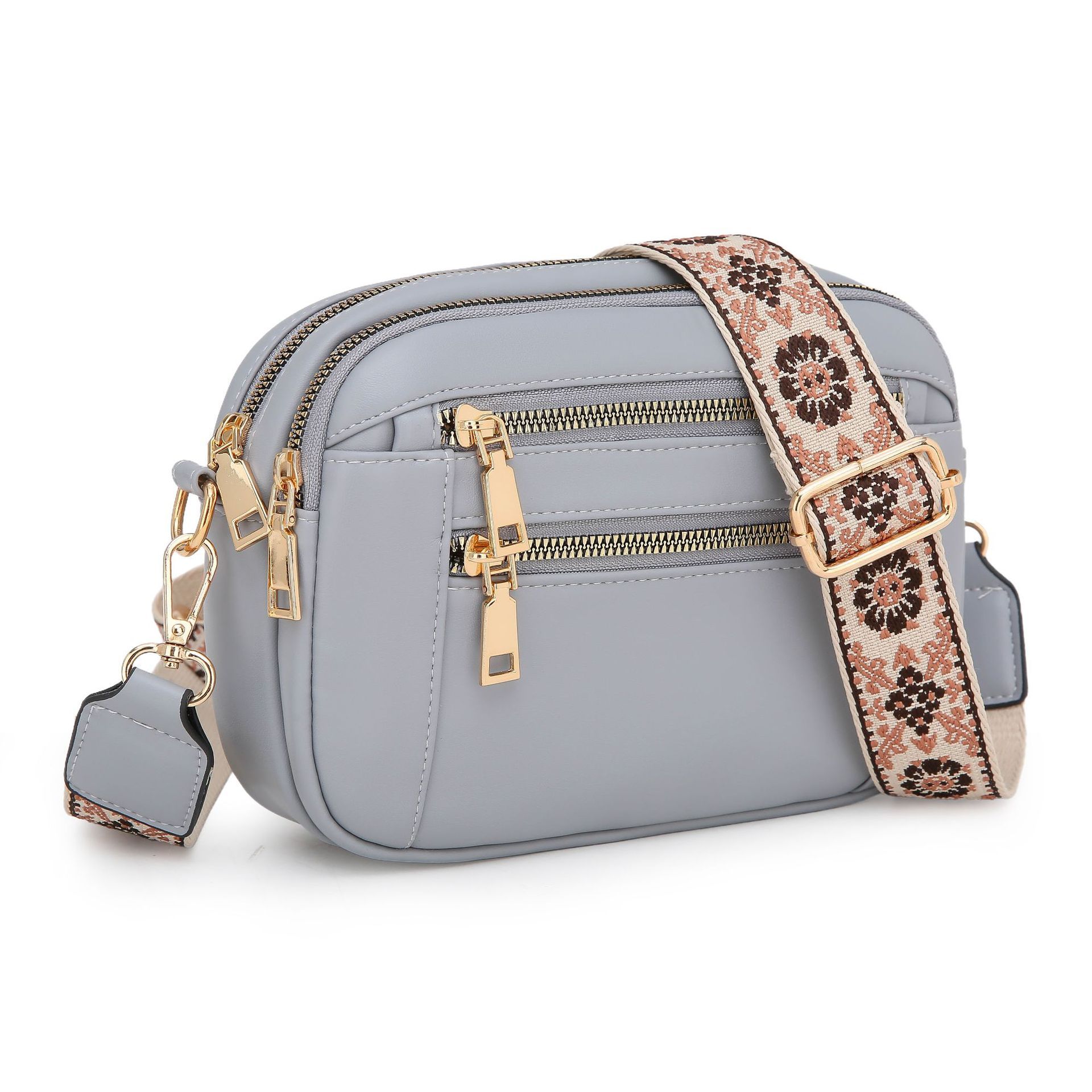 Ladies' Small Square Bag Two-tone Leather Crossbody Bag Large-capacity PU Crossbody Wallet Multi-functional For Women's Bag