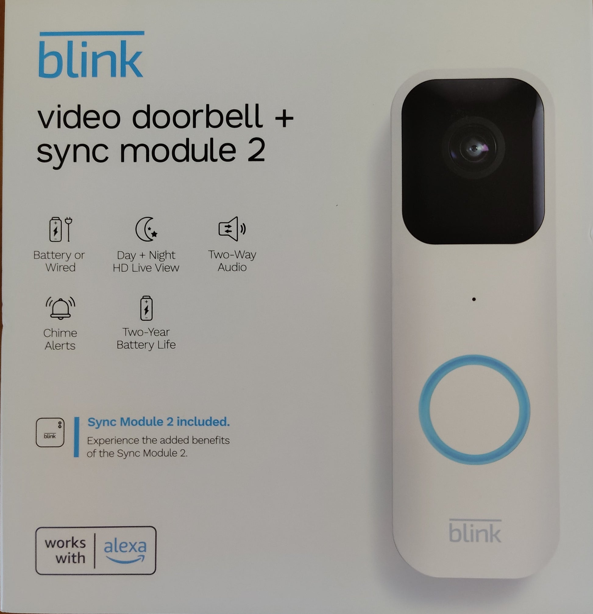 Blink Video Doorbell + Sync Module 2