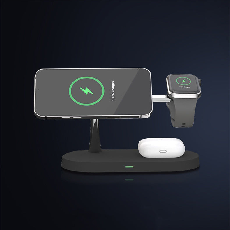 Multifunctional Five-In-One Magnetic Wireless Charging Watch Headset Mobile Phone Holder Charger 15W Fast Charge