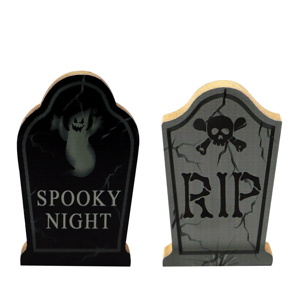 Skull Tombstone Owl Party Scene Decoration