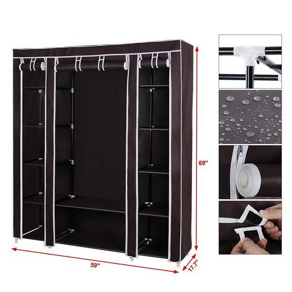 Non Woven Kids Wardrobe Closet with 5 Layers And 12 Compartments