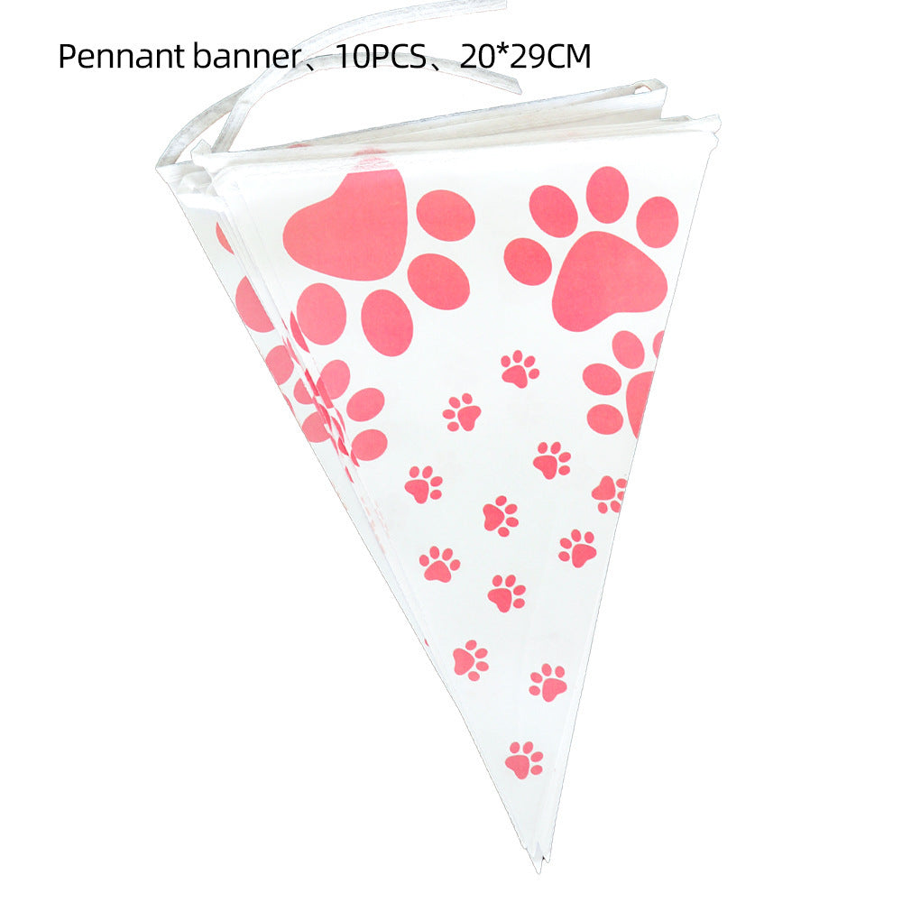 Birthday Party Decoration Dog Paw Tableware Set